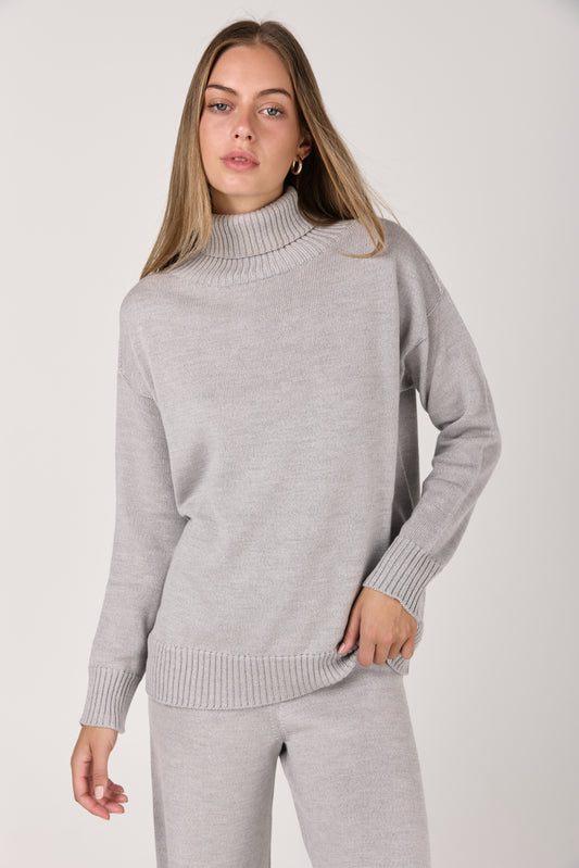 Mino Wool Sweater in Light Grey