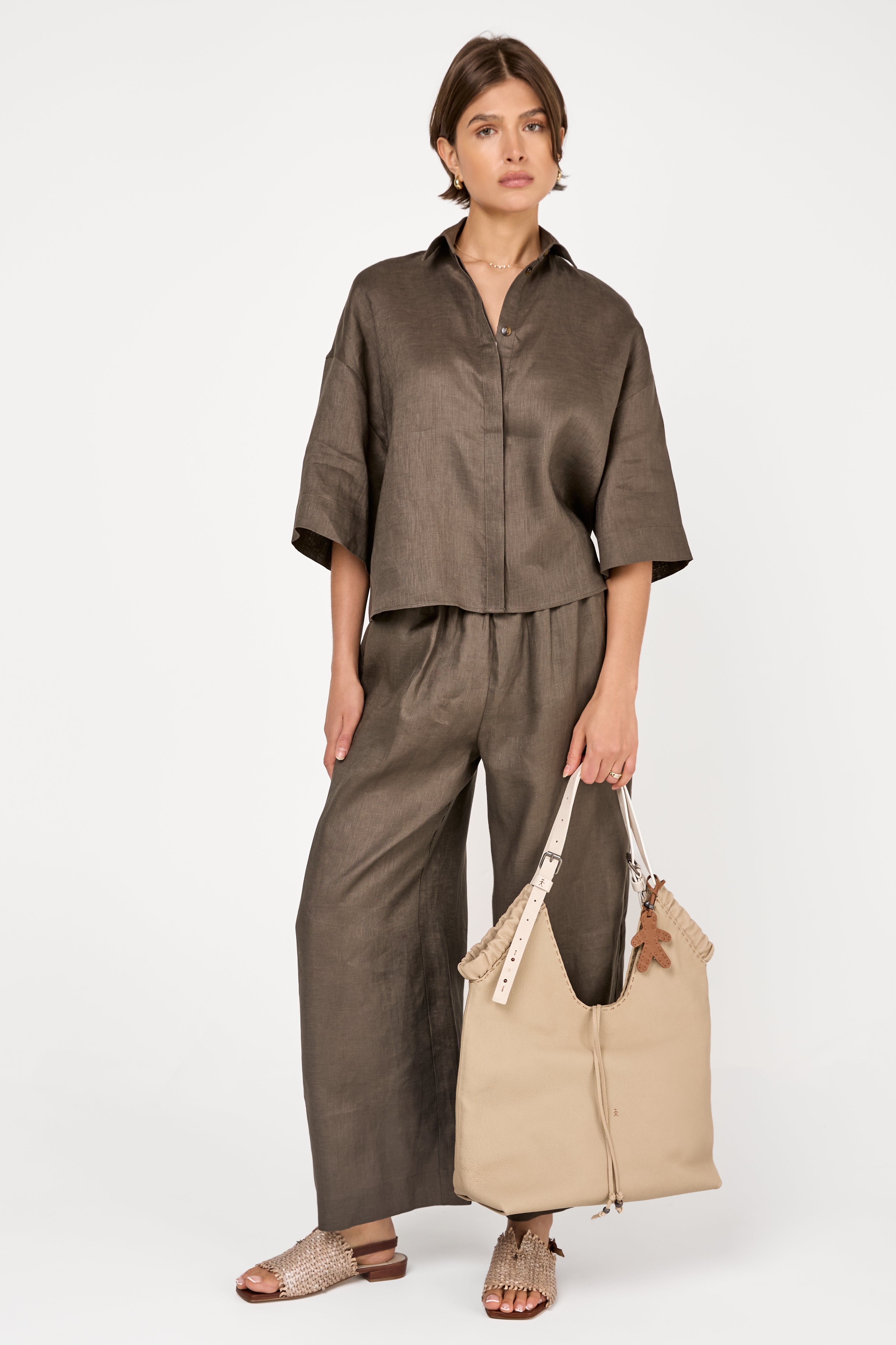 Mirano Linen Shirt in Dark Green