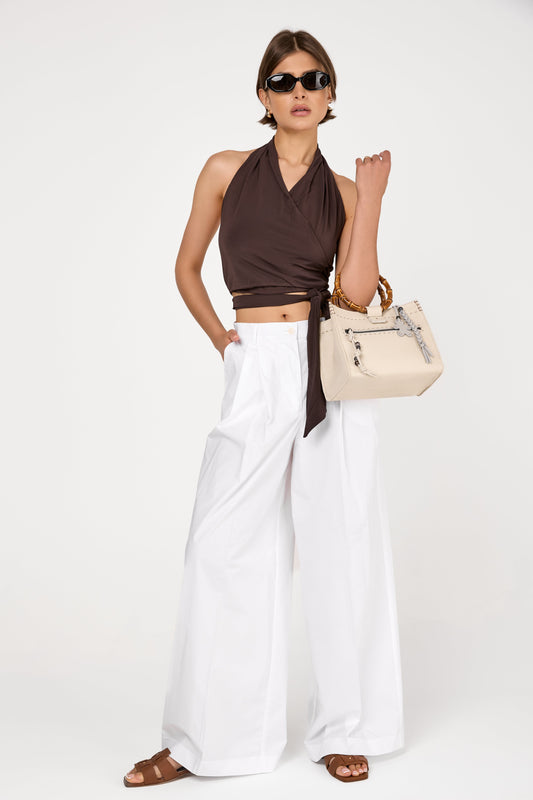 Menswear Wide Leg Pant in Off White