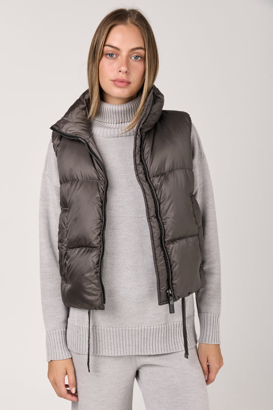 Seismall Puffer Waistcoat in Medium Grey