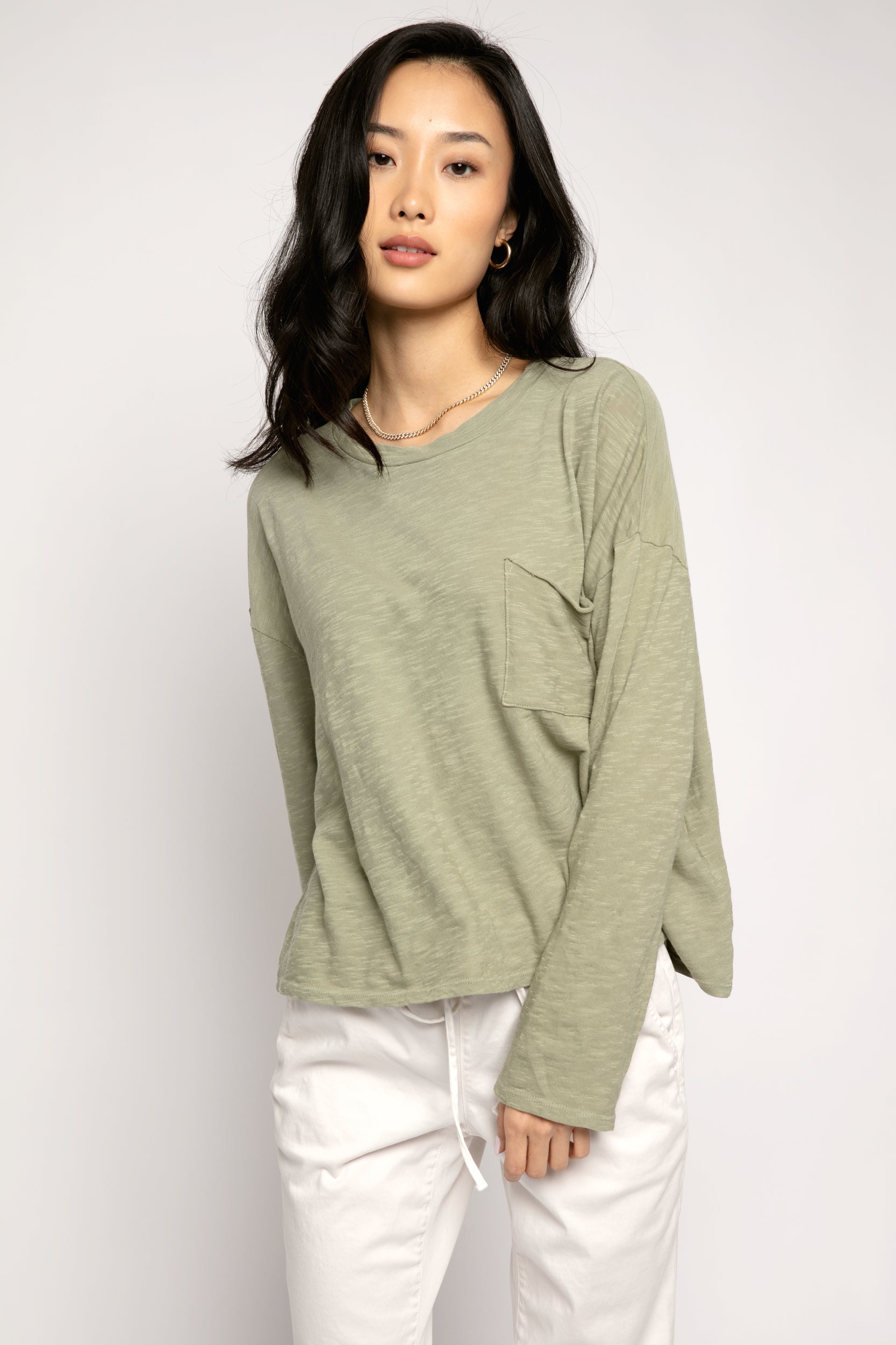 NSF Gene Long Sleeve Tee in Sage