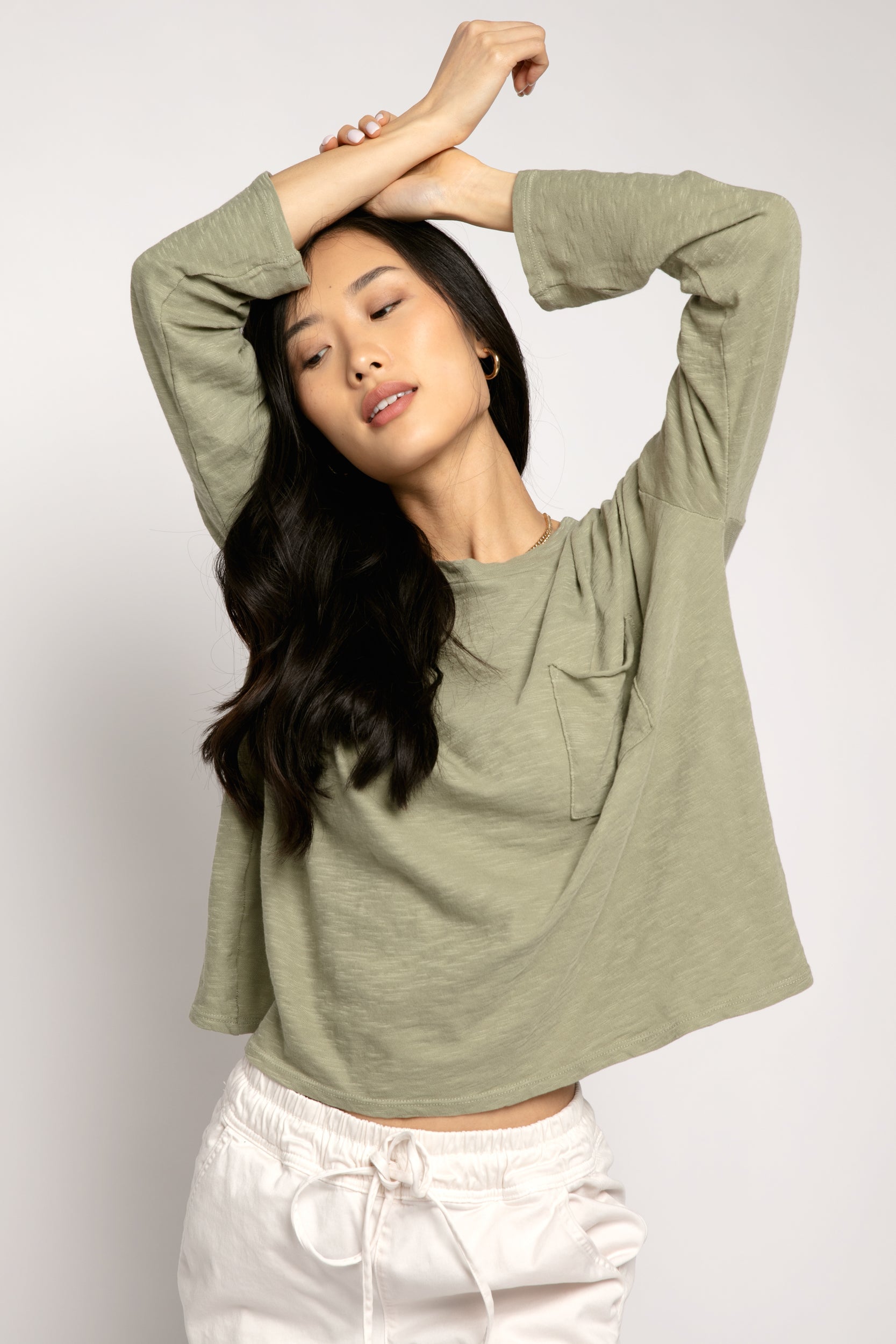 NSF Gene Long Sleeve Tee in Sage