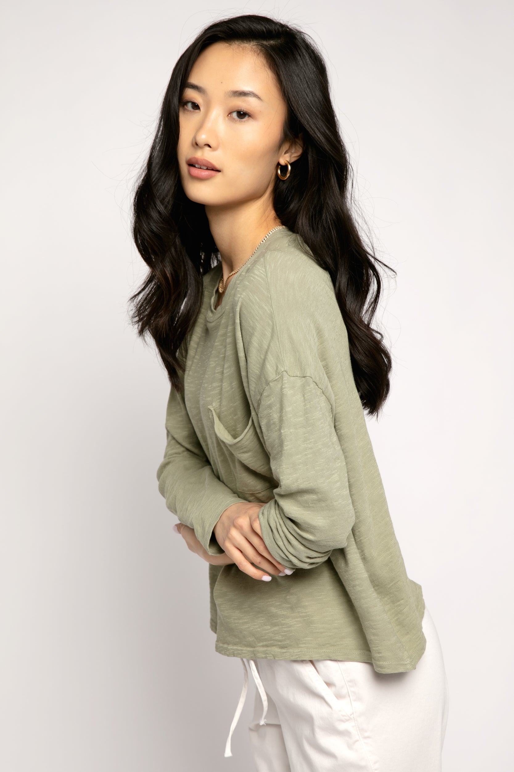 NSF Gene Long Sleeve Tee in Sage