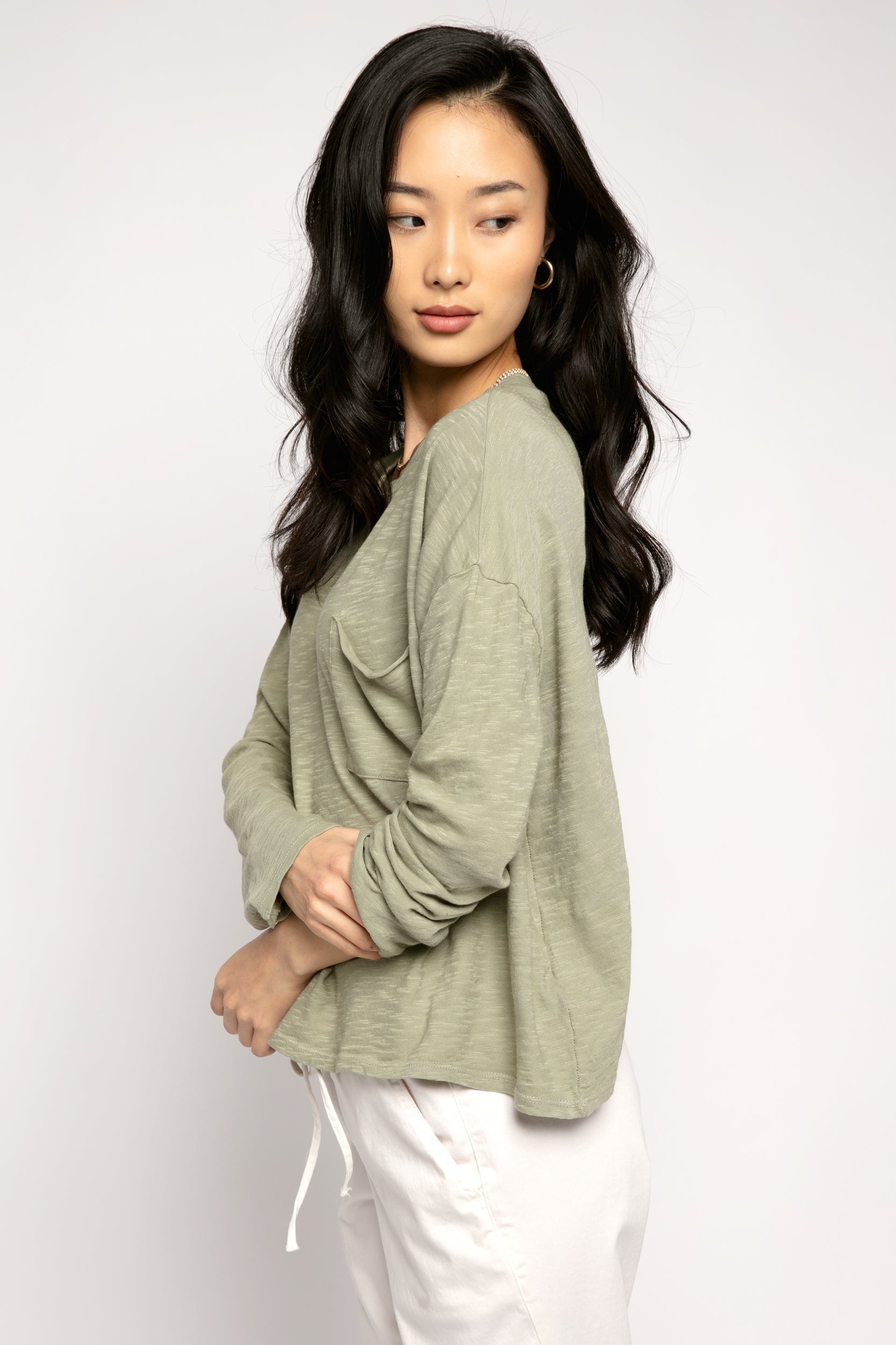 NSF Gene Long Sleeve Tee in Sage