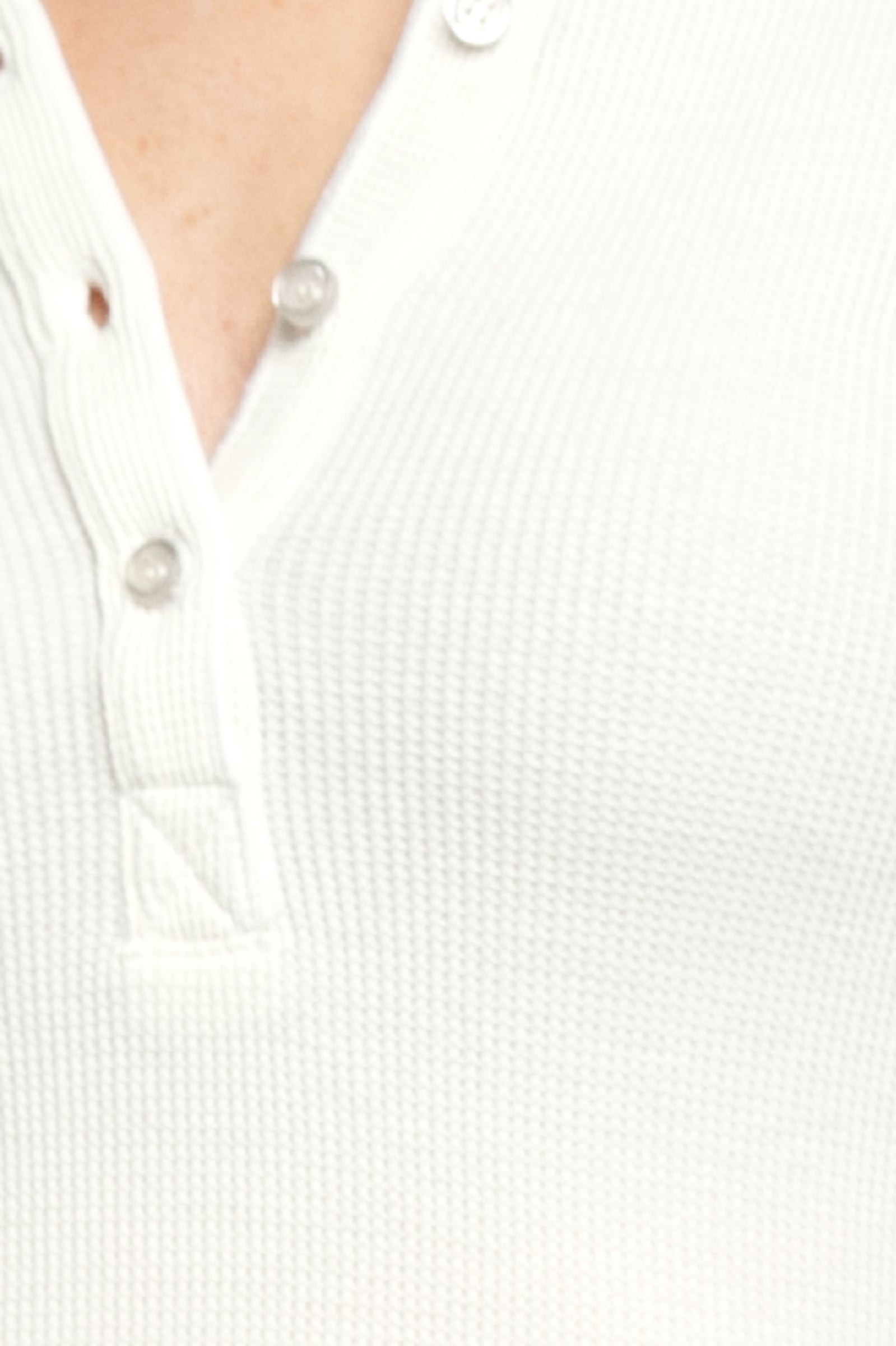 NSF Henri Thermal Slim Henley in Soft White