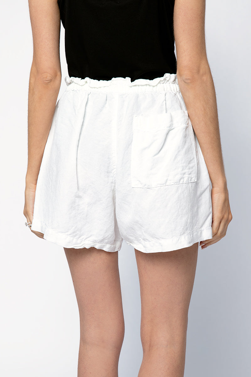 NSF Joey Elastic Waist Easy Short in White