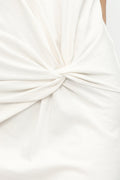 NSF Kaden Twisted Knot Tee Dress in Soft White