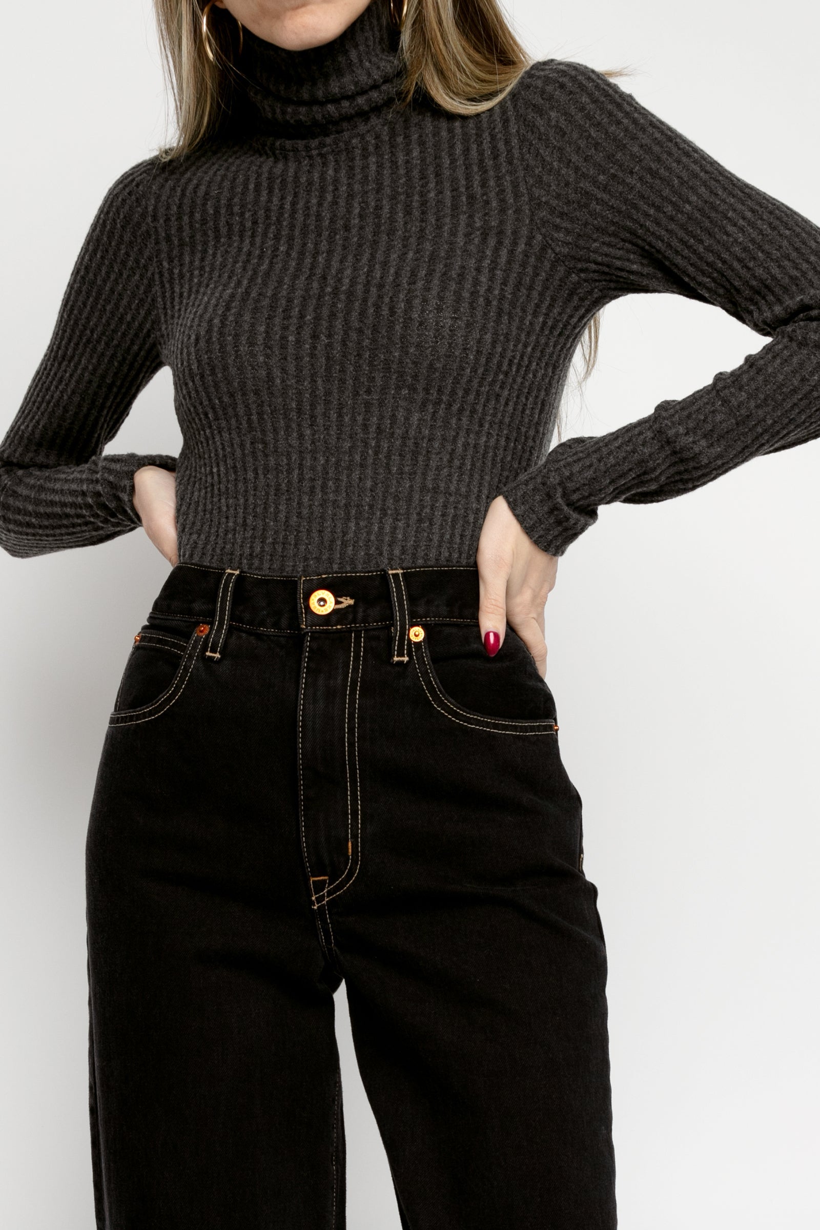 NSF Lani Turtleneck in Charcoal
