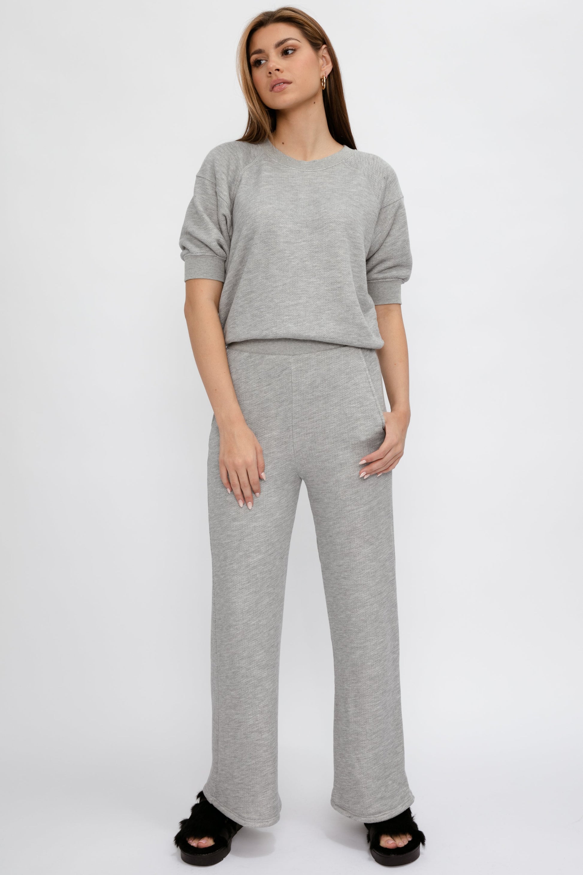 NSF Minnie Short Sleeve Pullover in Heather Grey