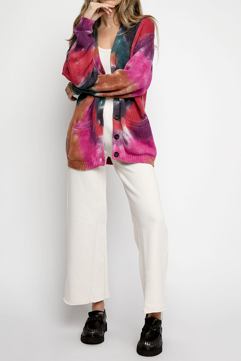 NSF Rogers Cardigan in Jewel Tone Dye