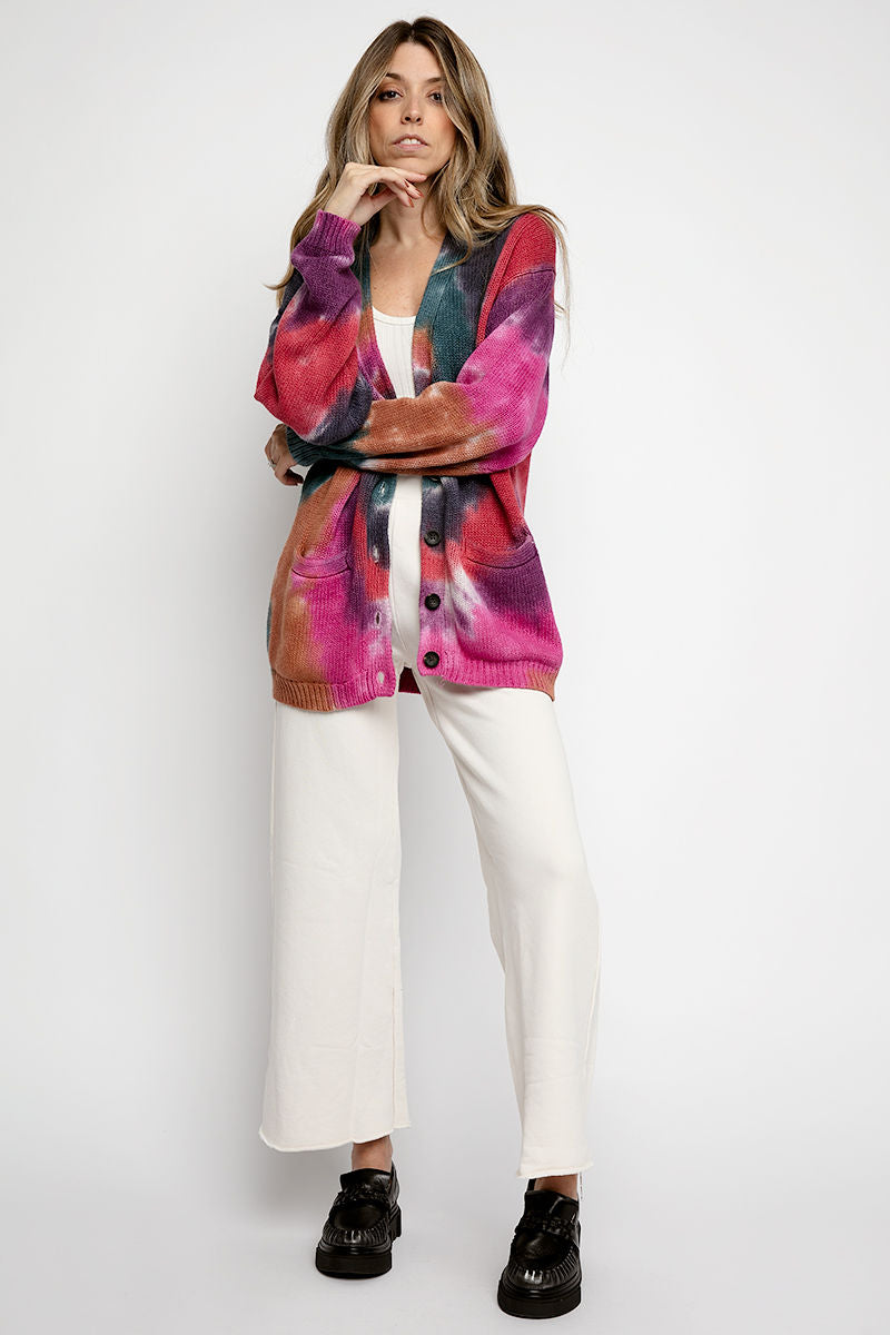 NSF Rogers Cardigan in Jewel Tone Dye