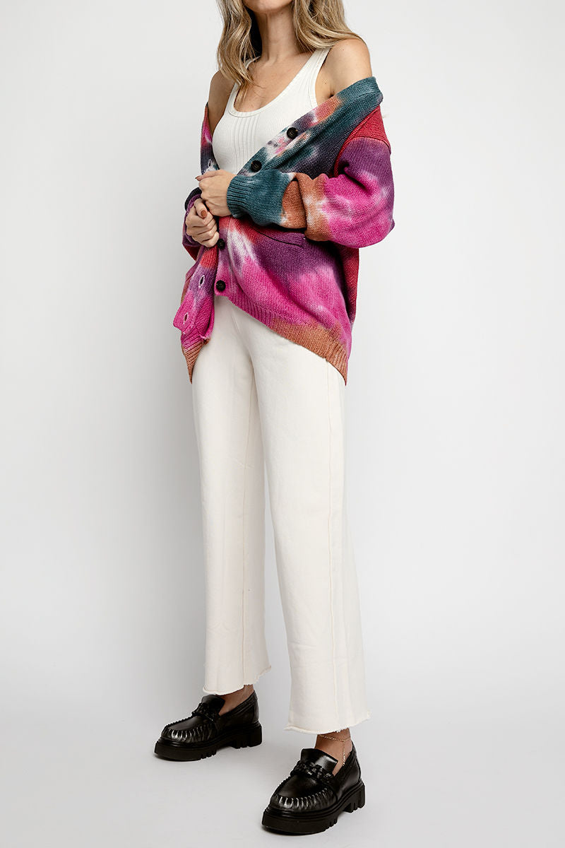 NSF Rogers Cardigan in Jewel Tone Dye