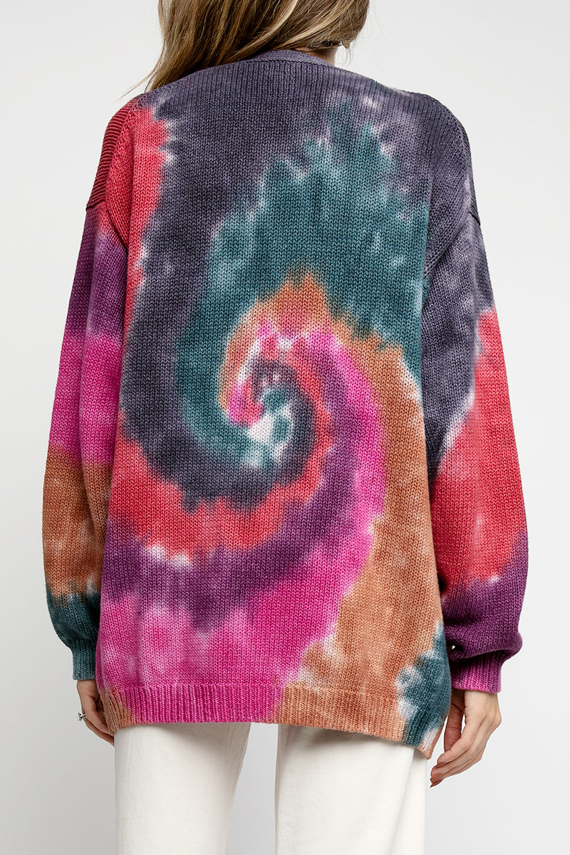NSF Rogers Cardigan in Jewel Tone Dye