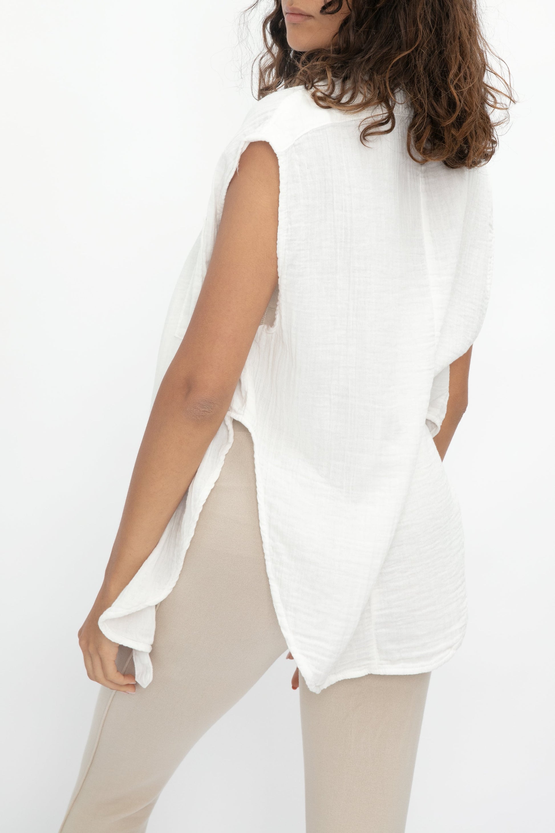 NSF Ruby Button Down Shirt in White