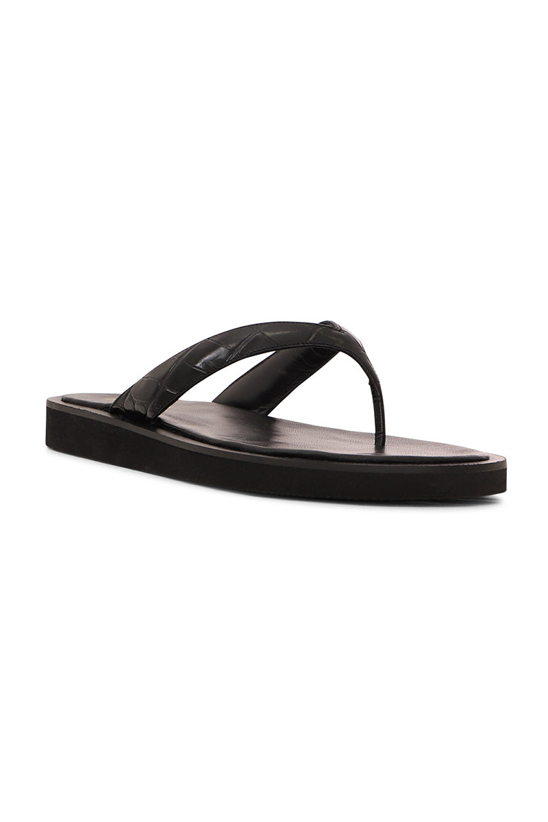 PARIS TEXAS Brooklyn Thong Sandals in Carbone