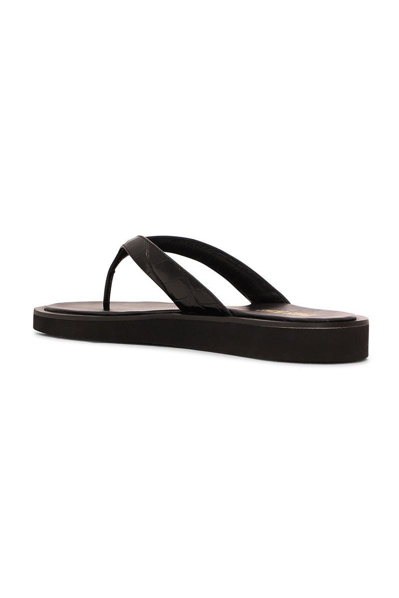 PARIS TEXAS Brooklyn Thong Sandals in Carbone