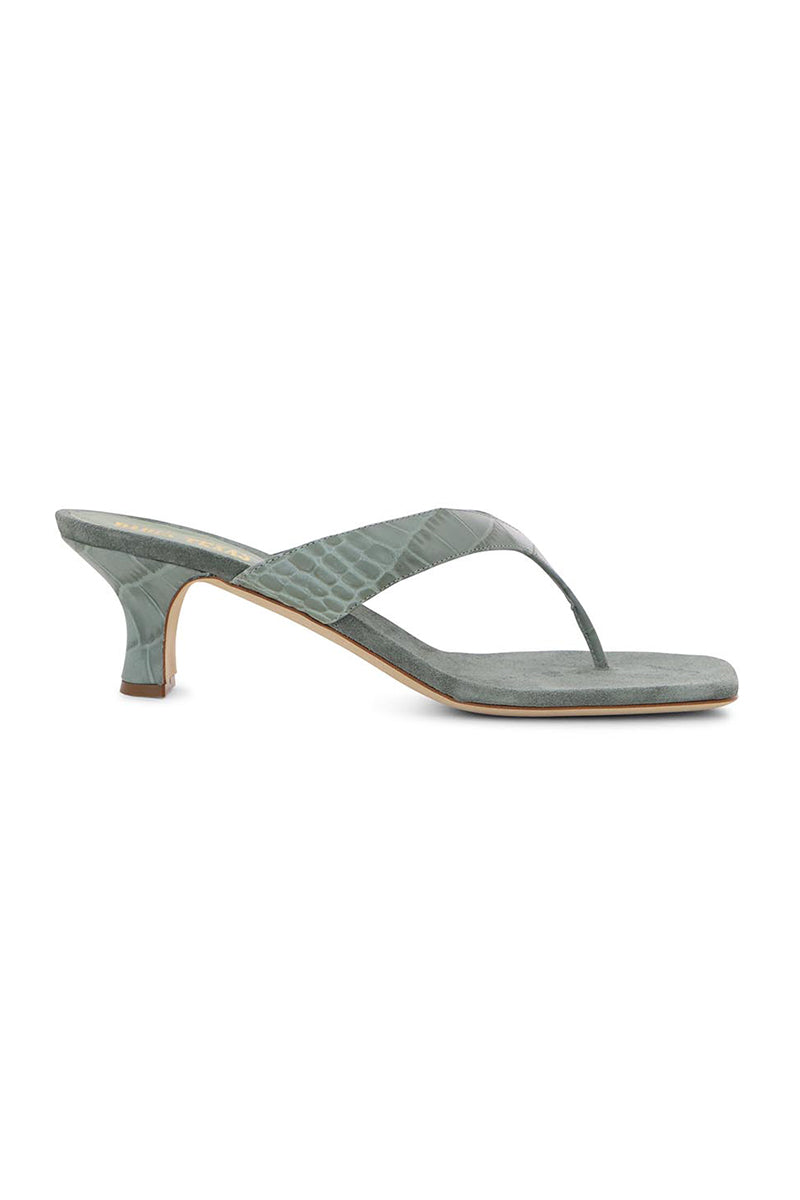 PARIS TEXAS Portofino Thong Mule in Agave Militaire