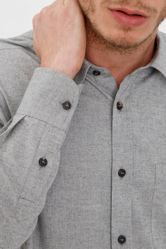 PESERICO Sporty Flannel Shirt in Slate