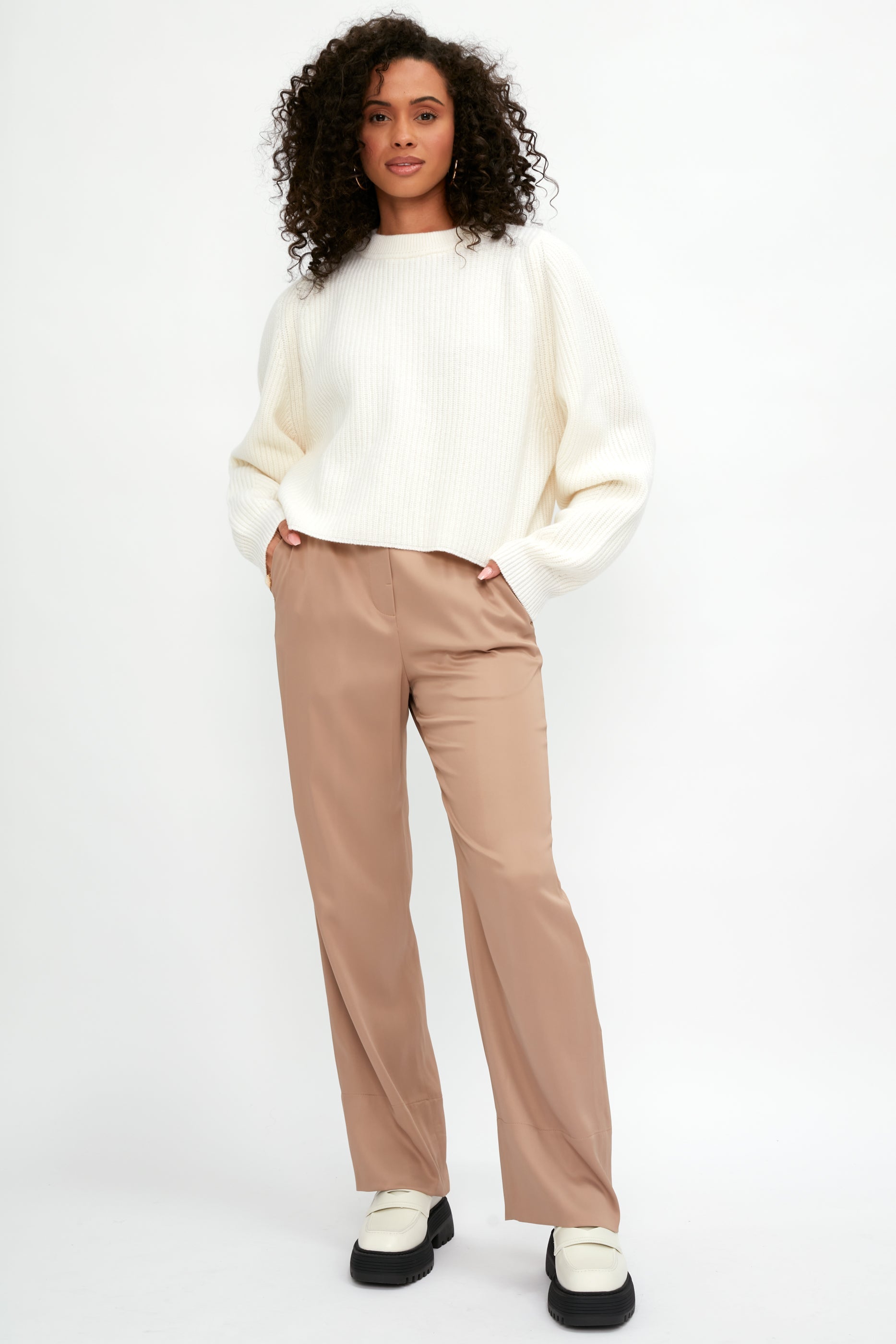 PESERICO Drawstring Pant in Sepia