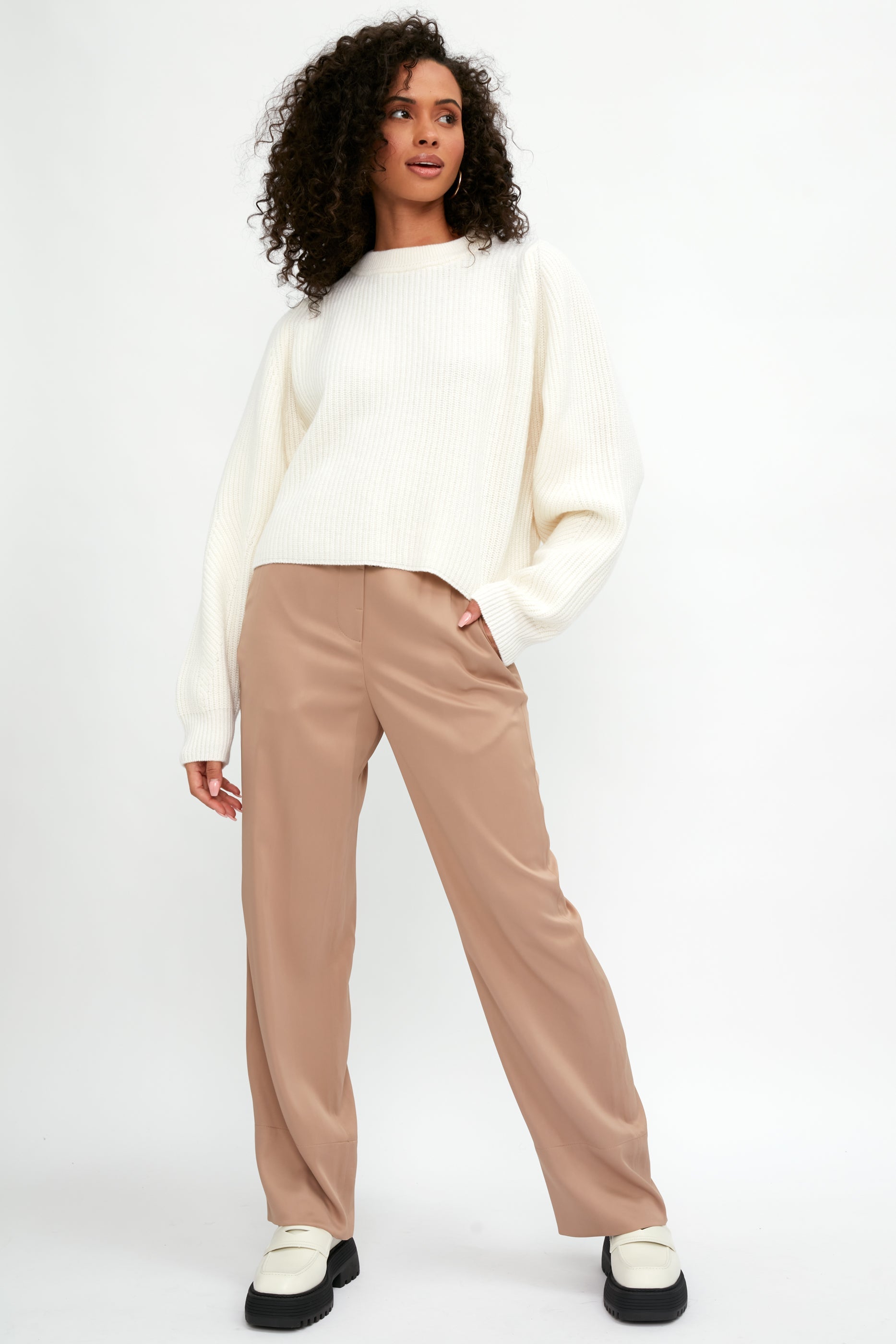 PESERICO Drawstring Pant in Sepia