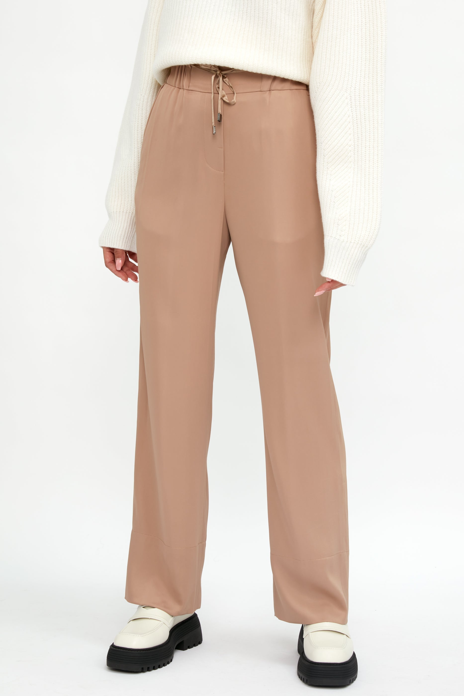 PESERICO Drawstring Pant in Sepia