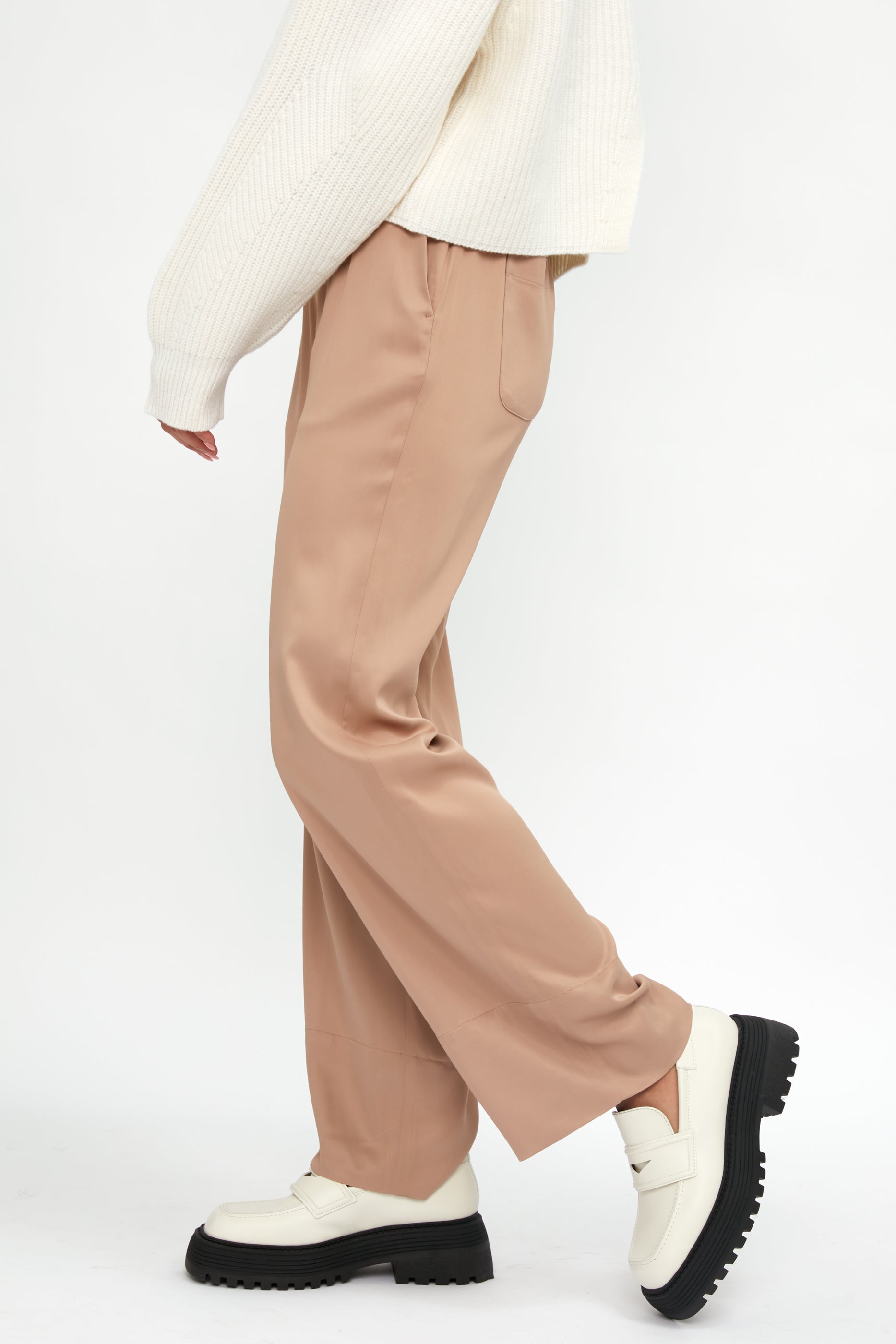 PESERICO Drawstring Pant in Sepia