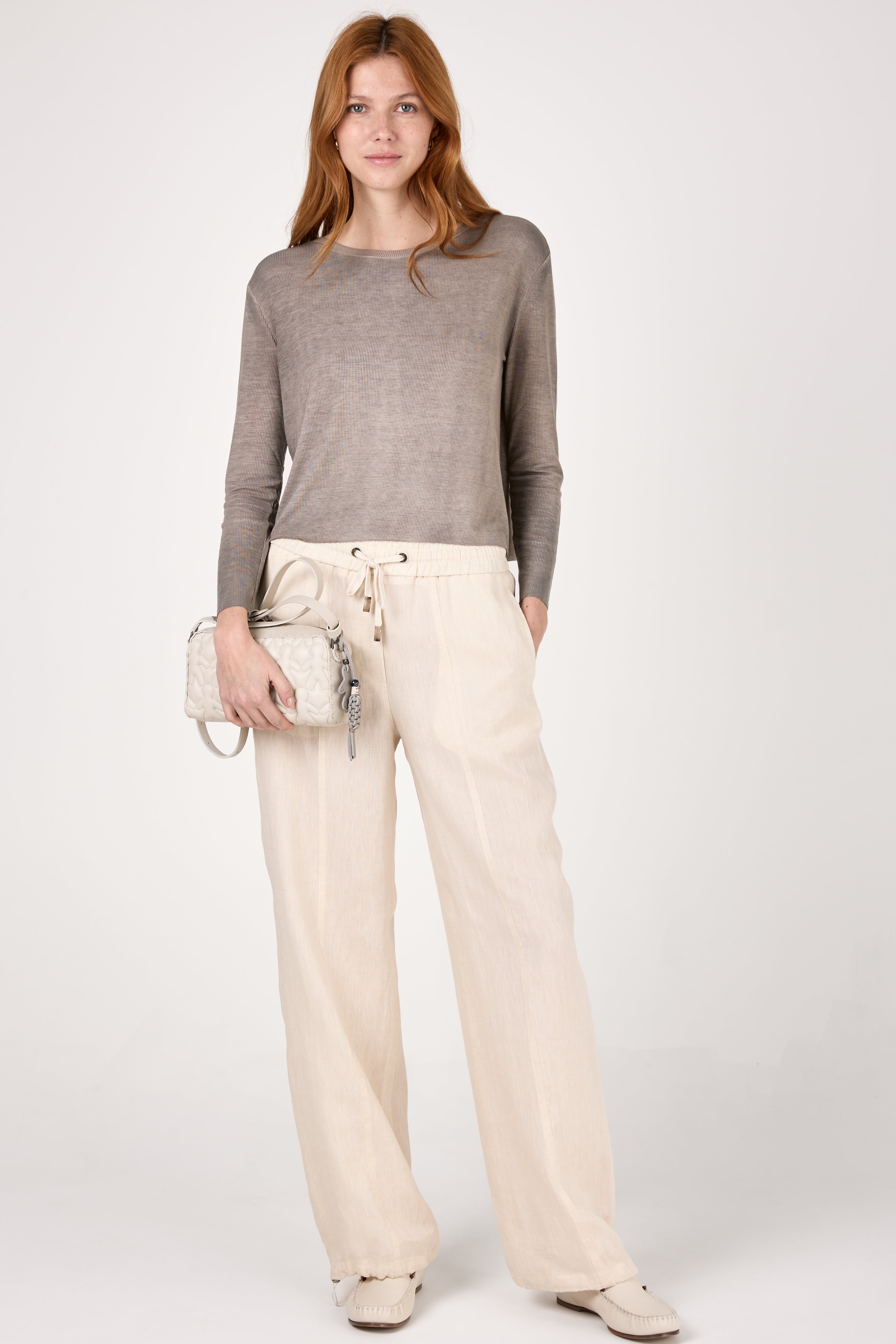 Linen Trouser in Quartz Sand