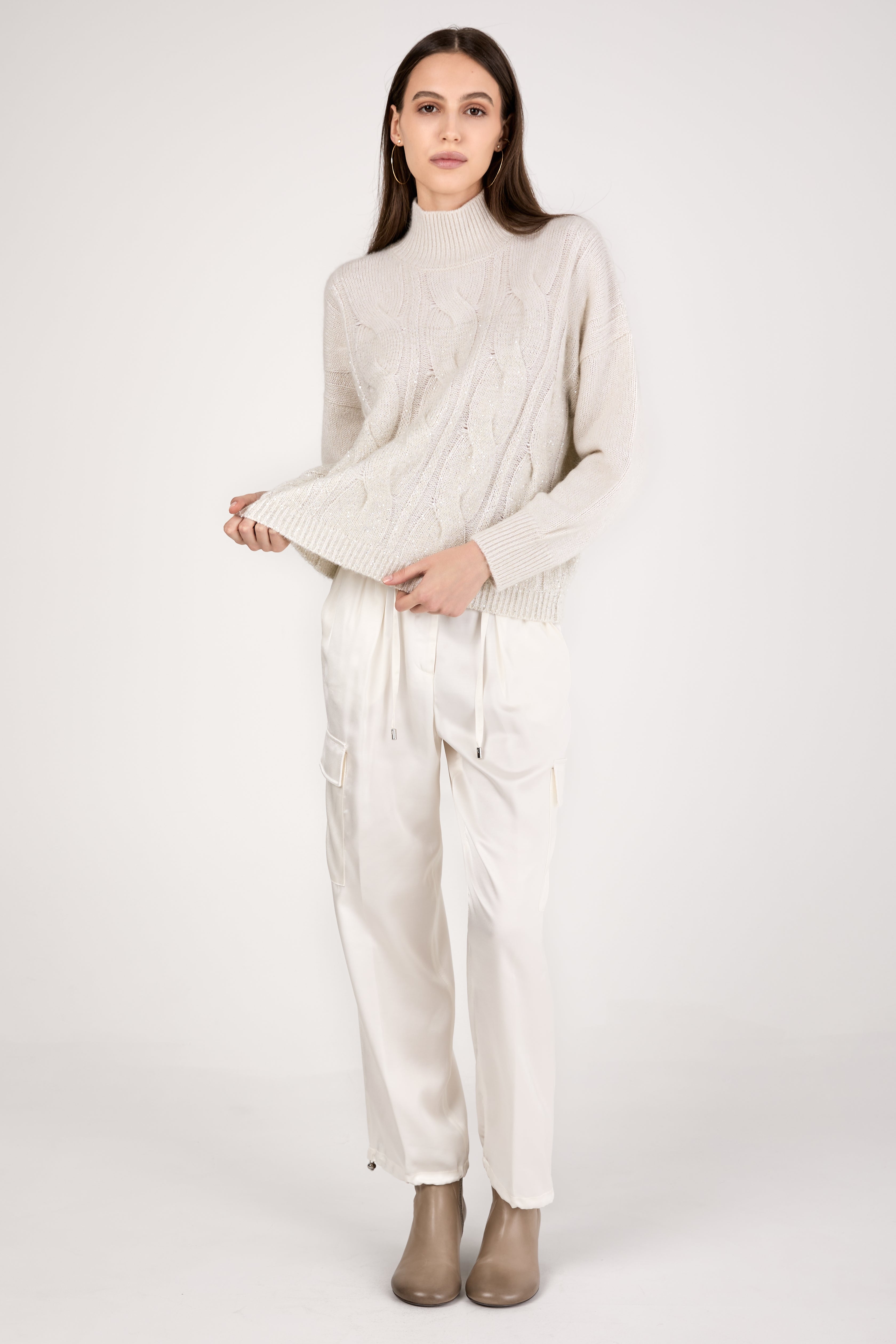 Turtleneck Sweater in Natural White