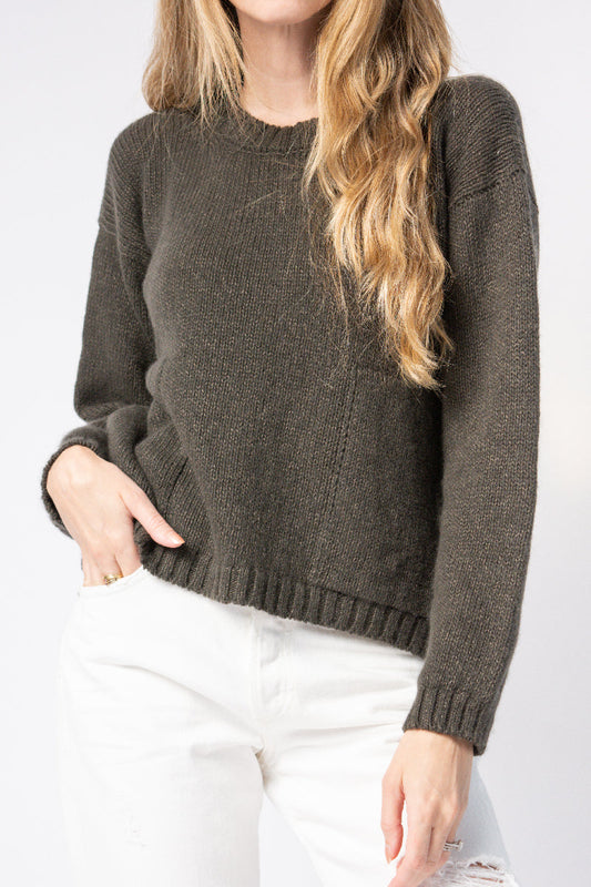 PRIVATE 0204 Cashmere Linen Sweater in Moss