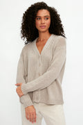 PRIVATE 0204 Airy Cashmere Cardigan in Dune