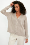 PRIVATE 0204 Airy Cashmere Cardigan in Dune