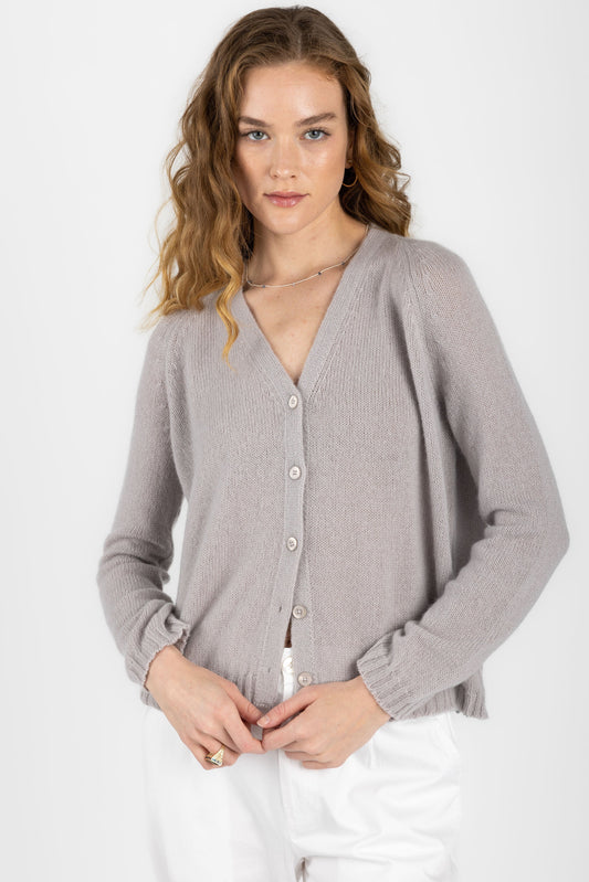 PRIVATE 0204 Airy Summer Cashmere Cardigan in Sand