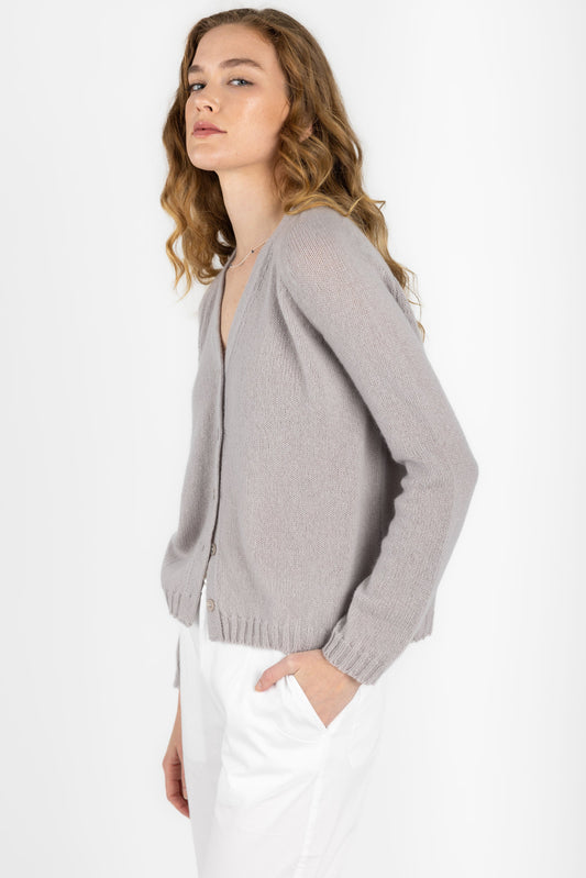 PRIVATE 0204 Airy Summer Cashmere Cardigan in Sand