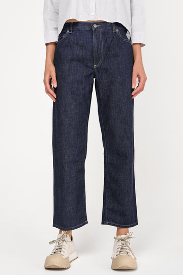 Cotton Denim Jeans in Dark Blue