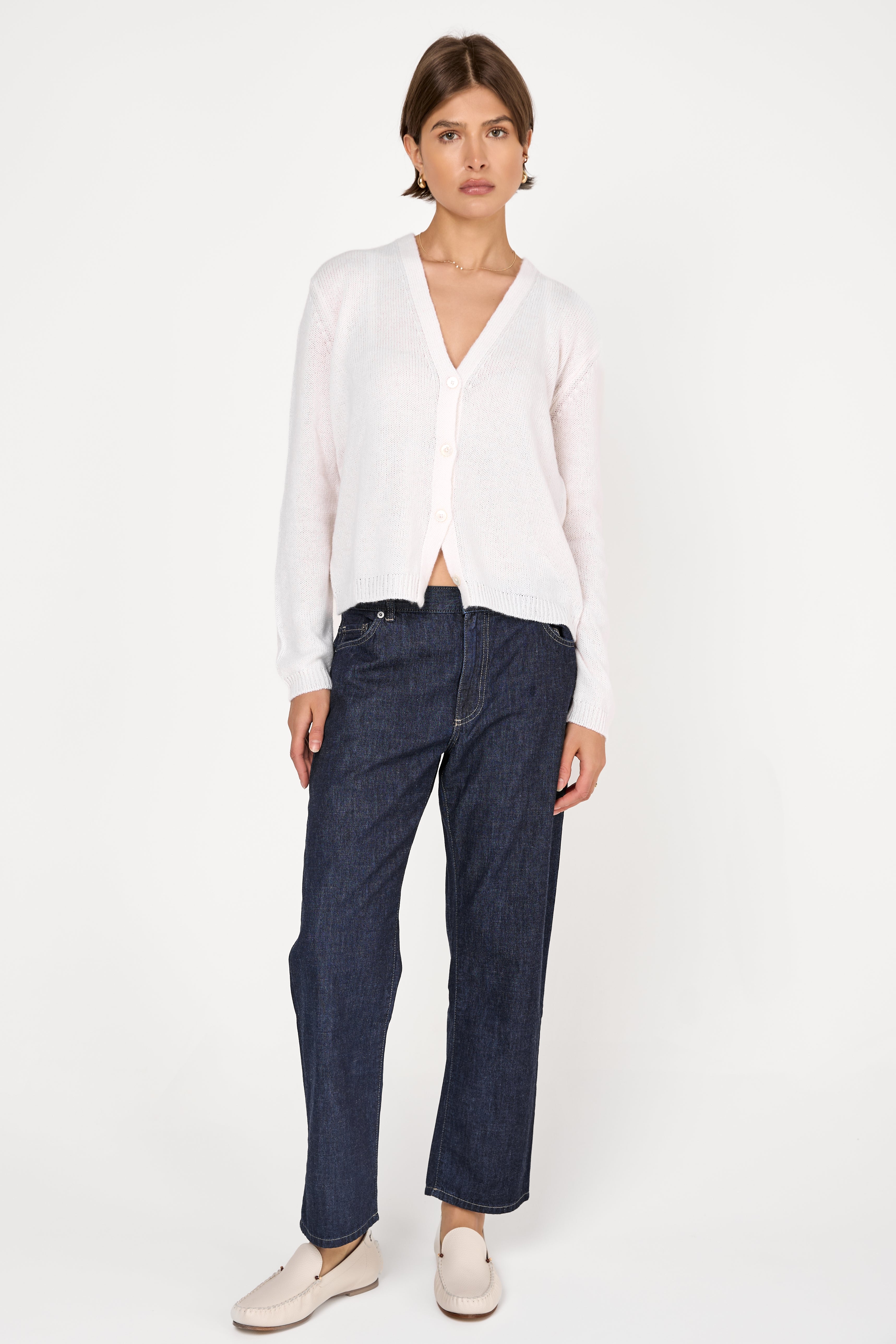 All Year Cashmere Cardigan in White