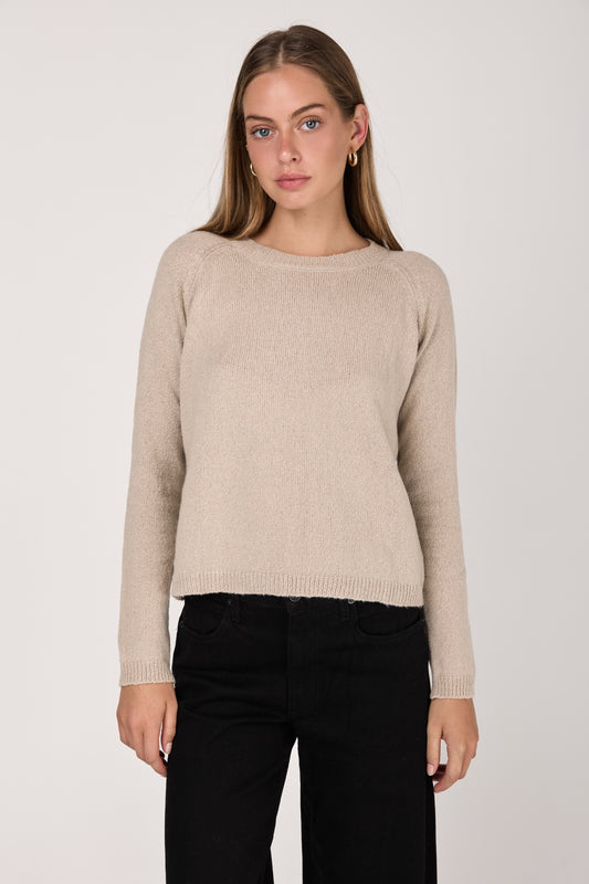 Cotton Silk Cashmere Pullover in Champ