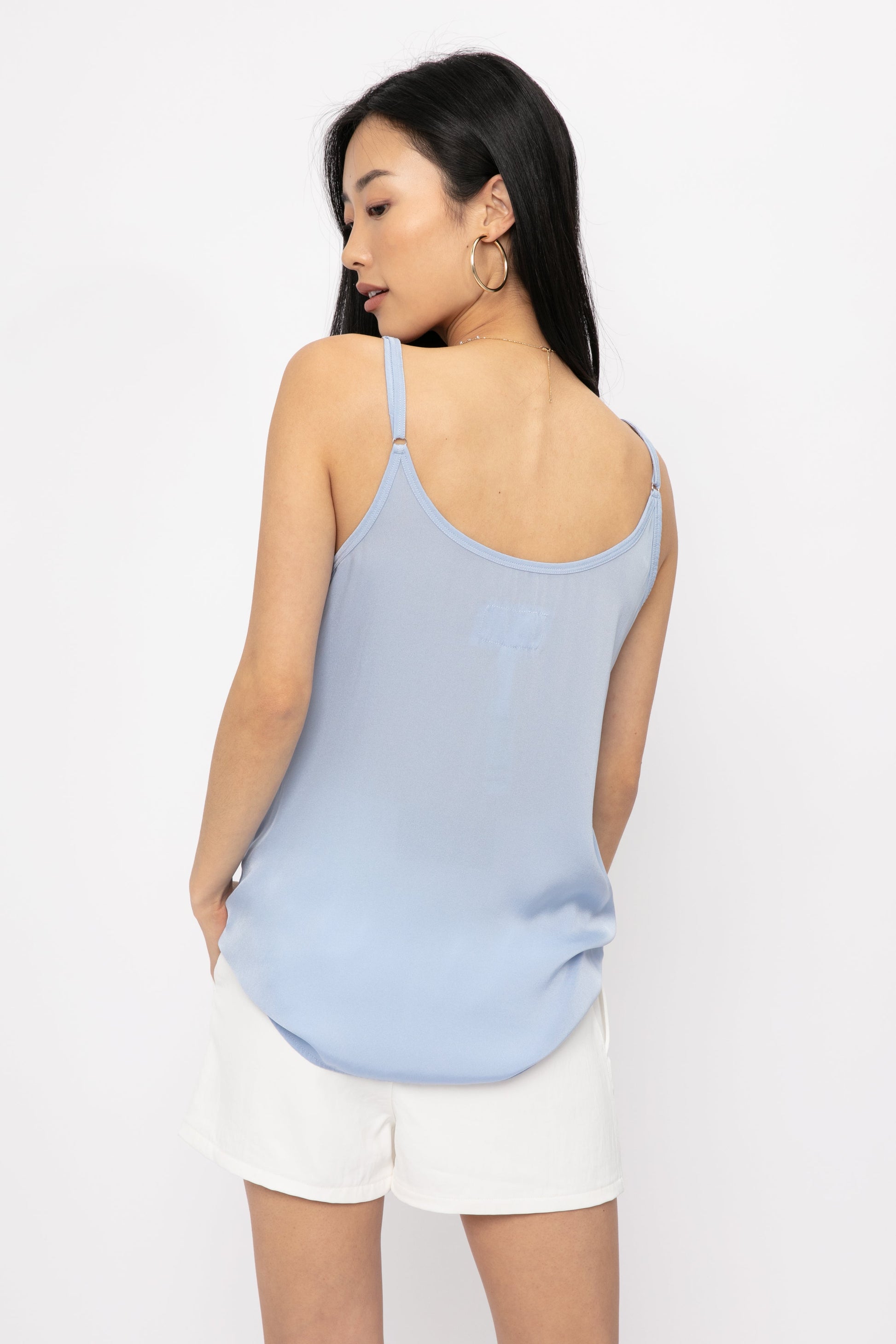 PRIVATE 0204 Silk Camisole in Ciel Blue
