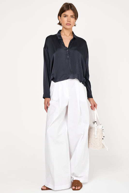 Summer Silk Blouse in Blue