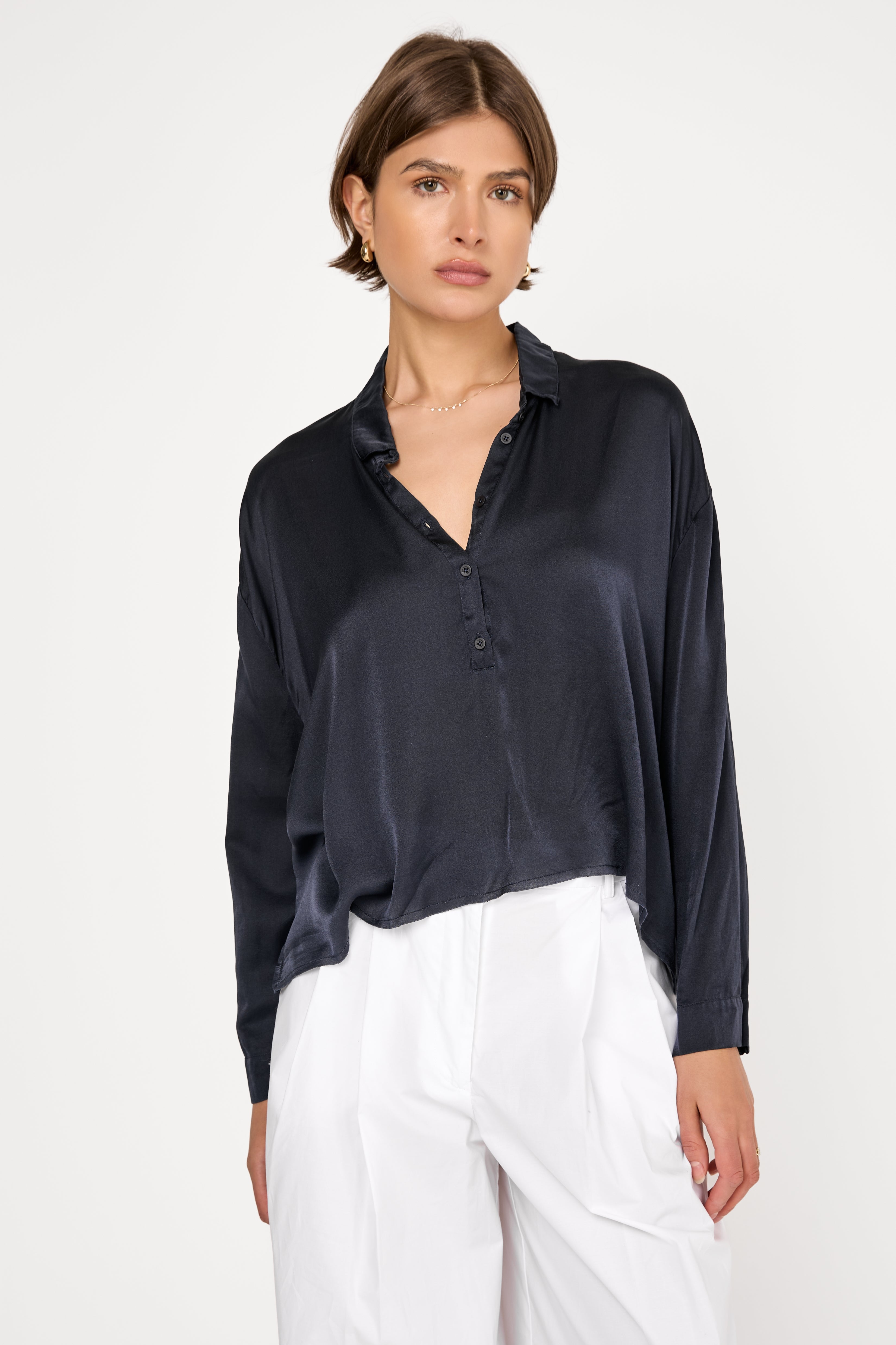 Summer Silk Blouse in Blue