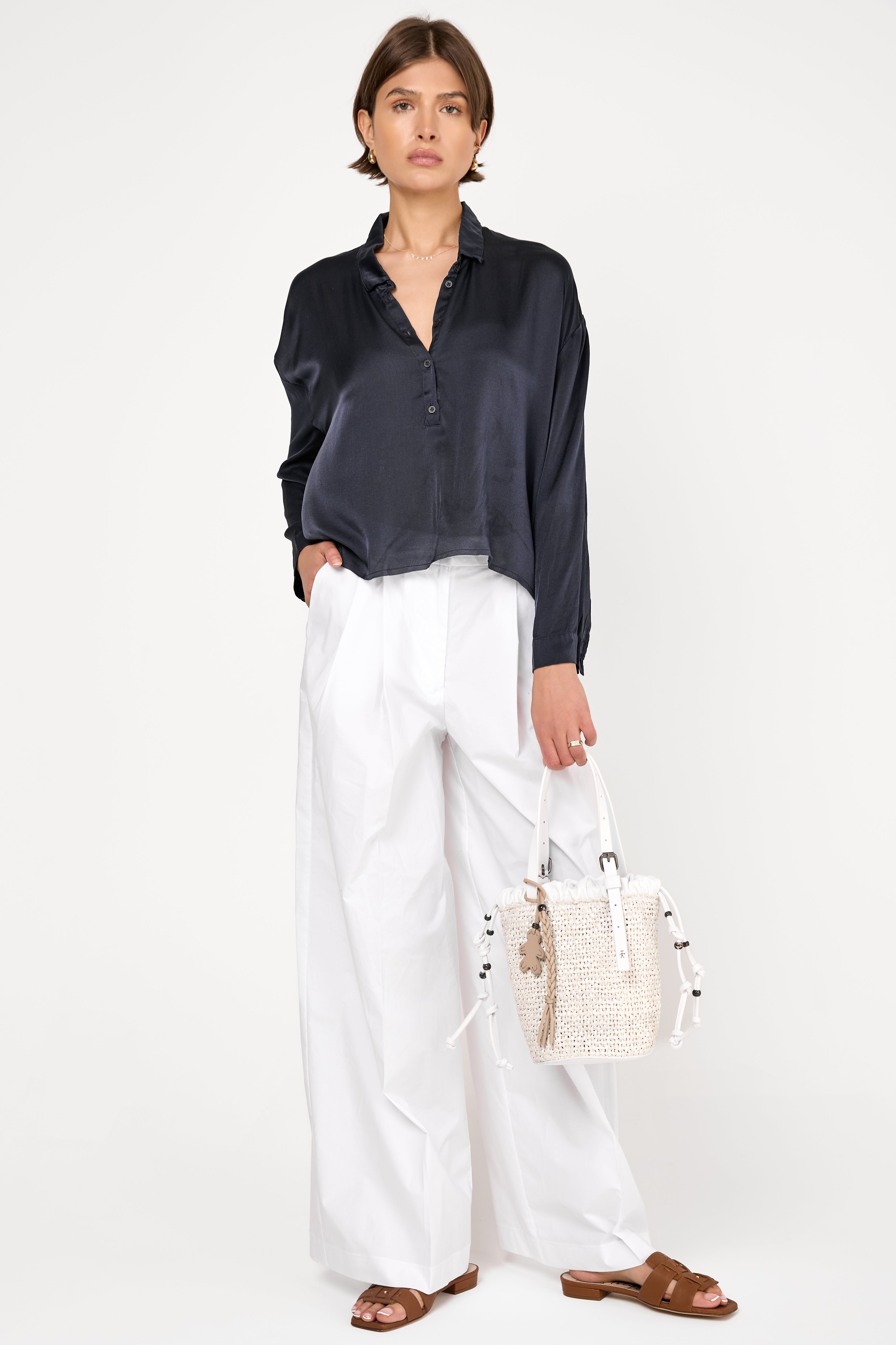 Summer Silk Blouse in Blue