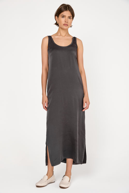 Summer Silk Dress in Mud