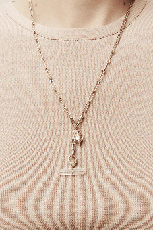 Pascale Monvoisin Iman Crystal Amulet in Yellow Gold