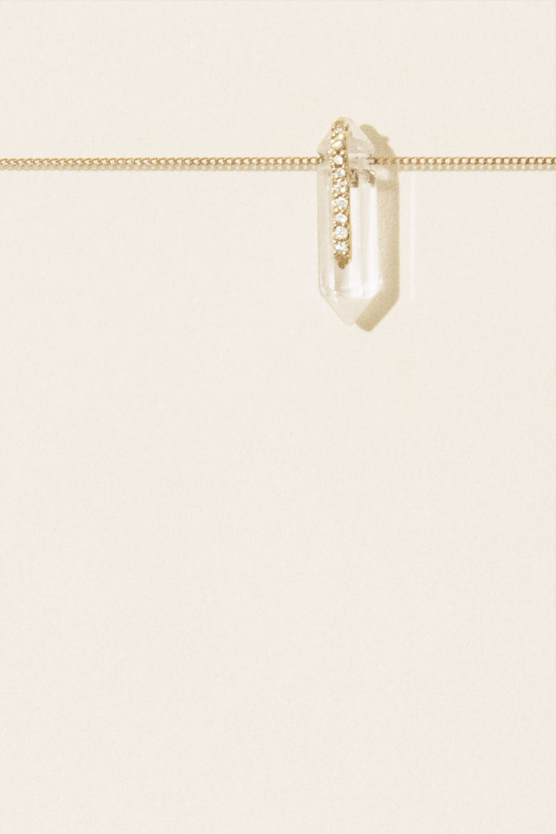 Moon No 1 Necklace in Rose Gold with Crystal Diamond Pendant