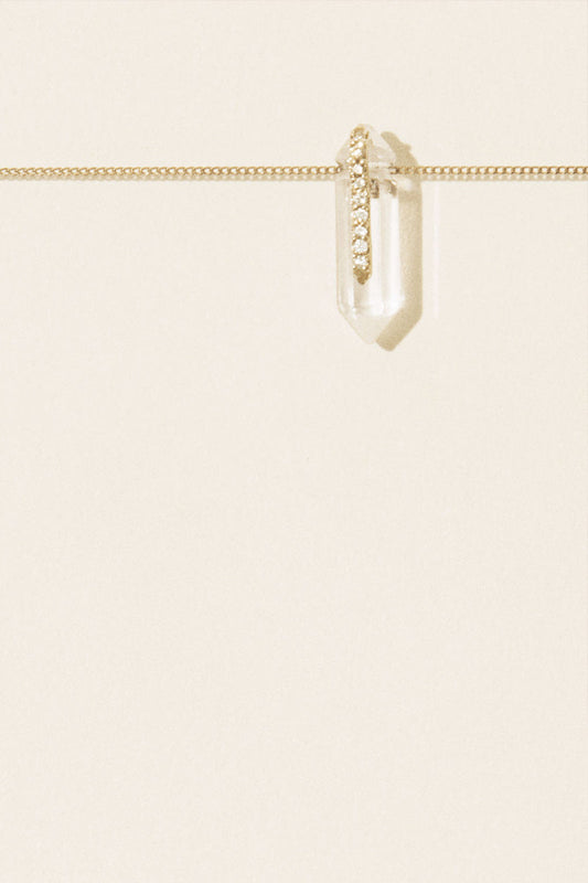 PASCALE MONVOISIN Moon No 1 Necklace in Rose Gold with Crystal Diamond Pendant