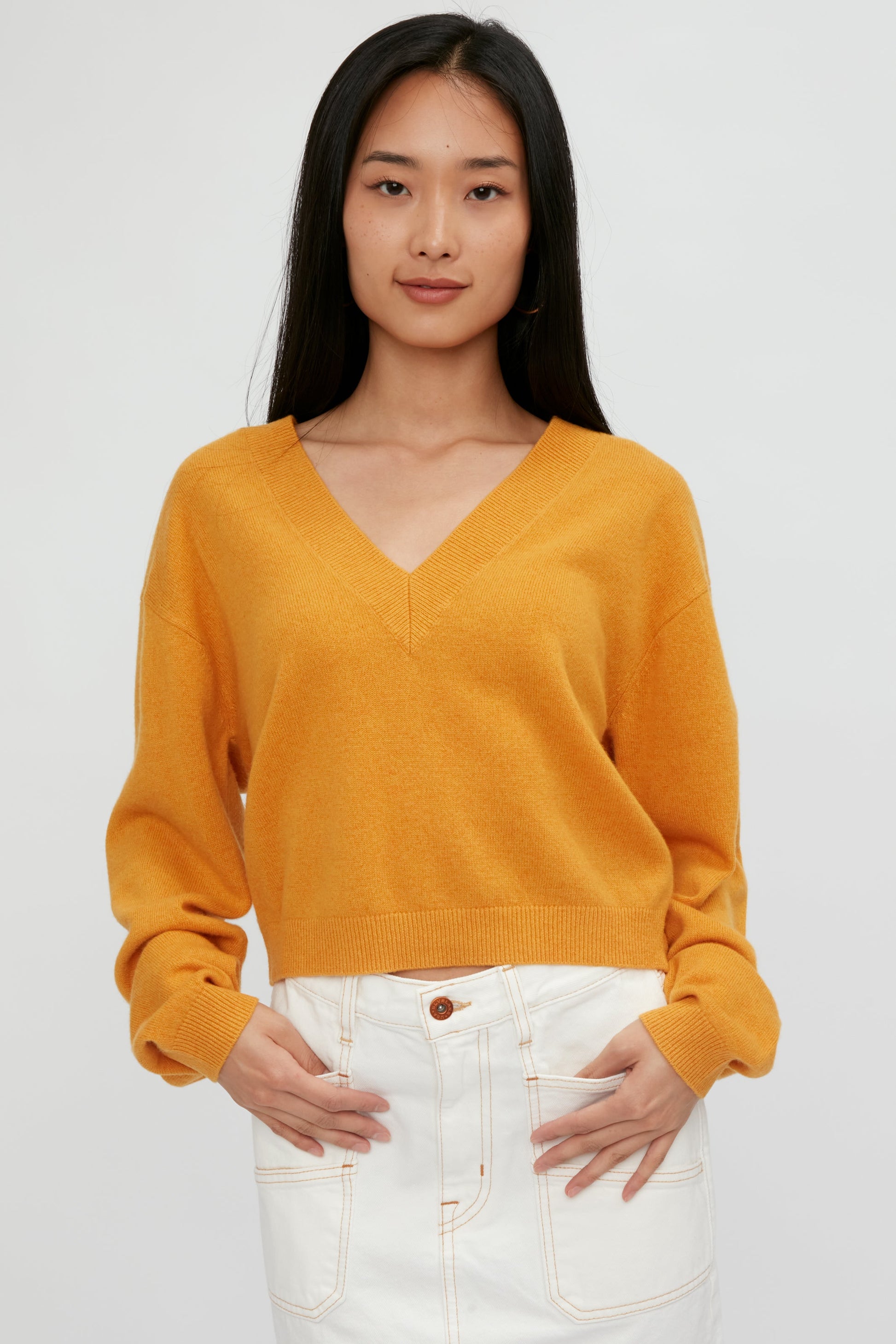 RTA Alba Cropped Sweater in Honey