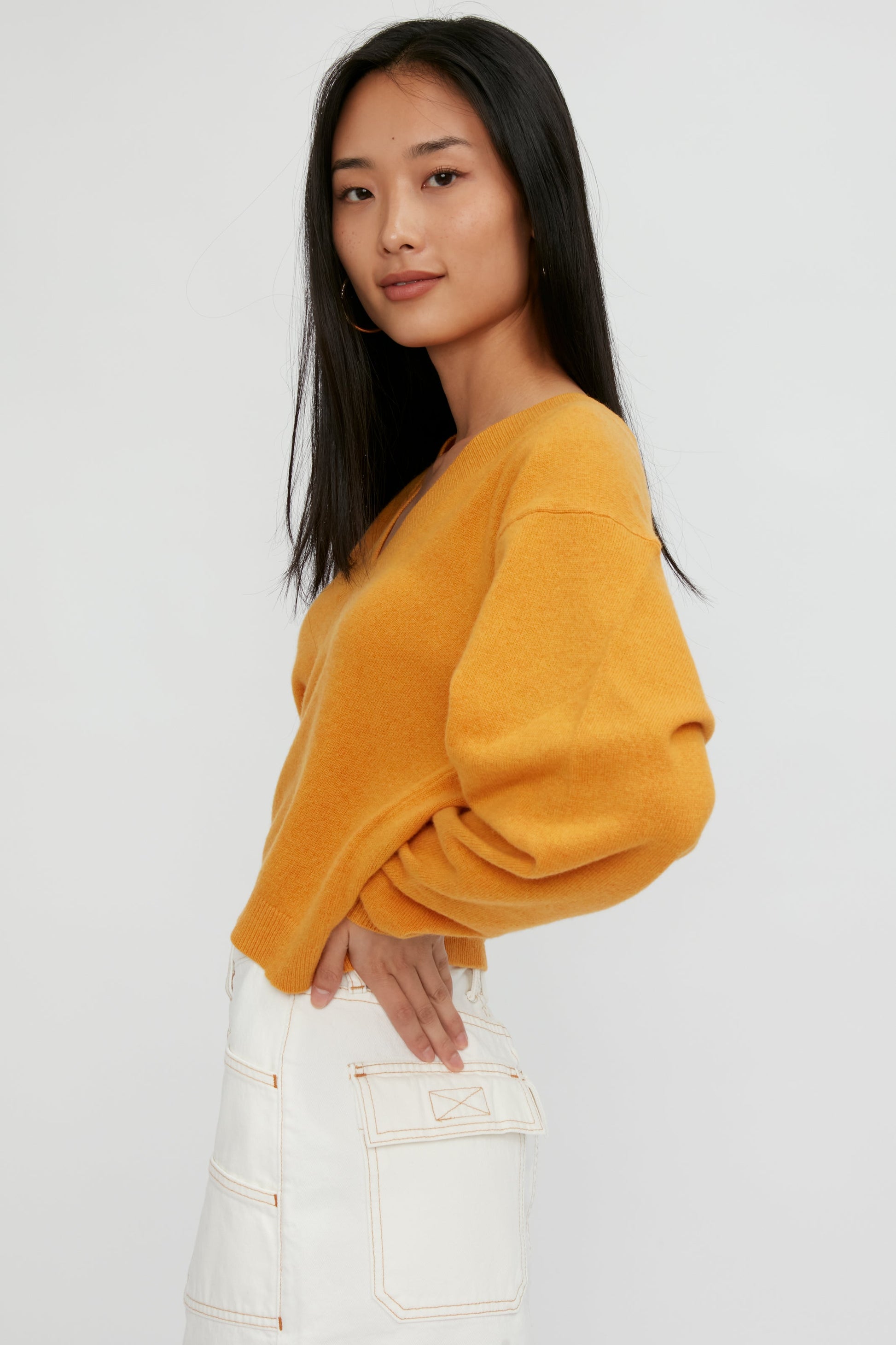 RTA Alba Cropped Sweater in Honey