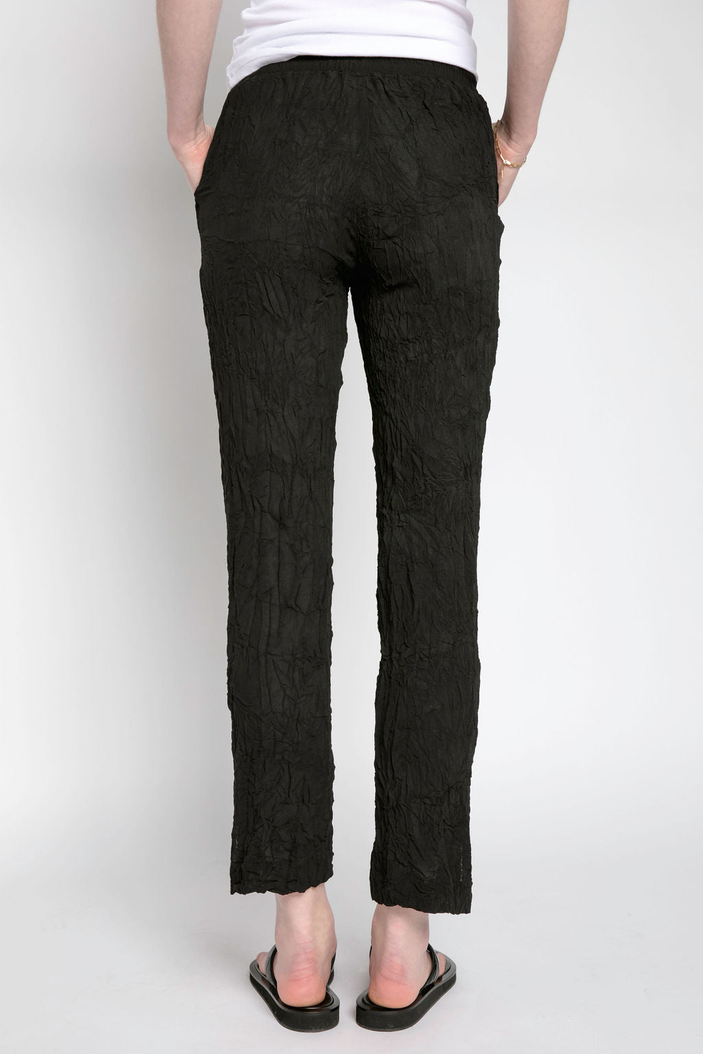 RTA Fiona Pant in Black Crinkle