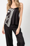 RAG & BONE Isadora Contrast Camisole Top in Black and White