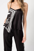 RAG & BONE Isadora Contrast Camisole Top in Black and White