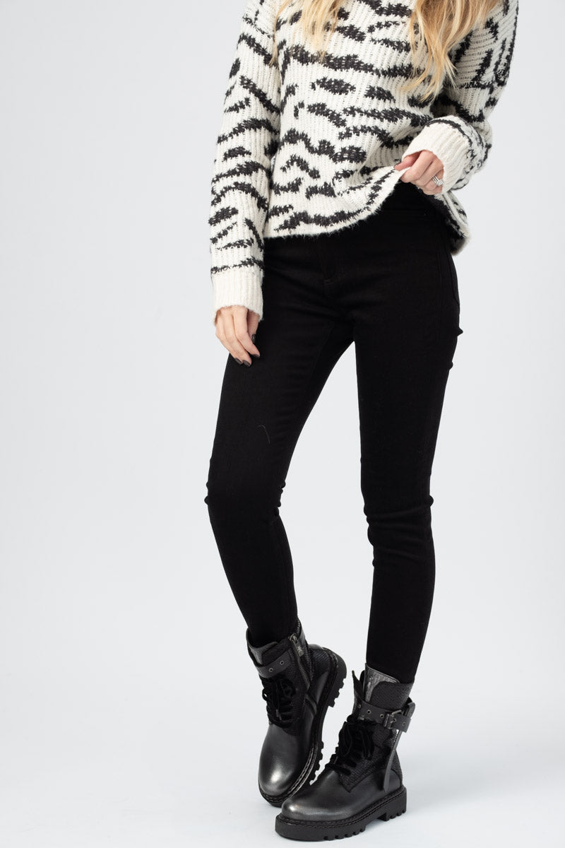 RAG & BONE Nina High Rise Ankle Skinny Jean in Black
